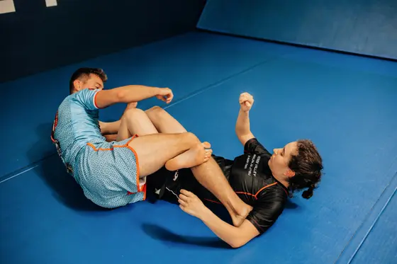 Open guard work during training